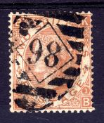 GB: 1867-80 2/- BROWN KB USED,