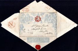 GB: 1840 2d MULREADY ENVELOPE a211 USED TO LONDON DATED 21 DEC 1840,