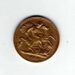 GOLD COINS: HALF SOVEREIGN,