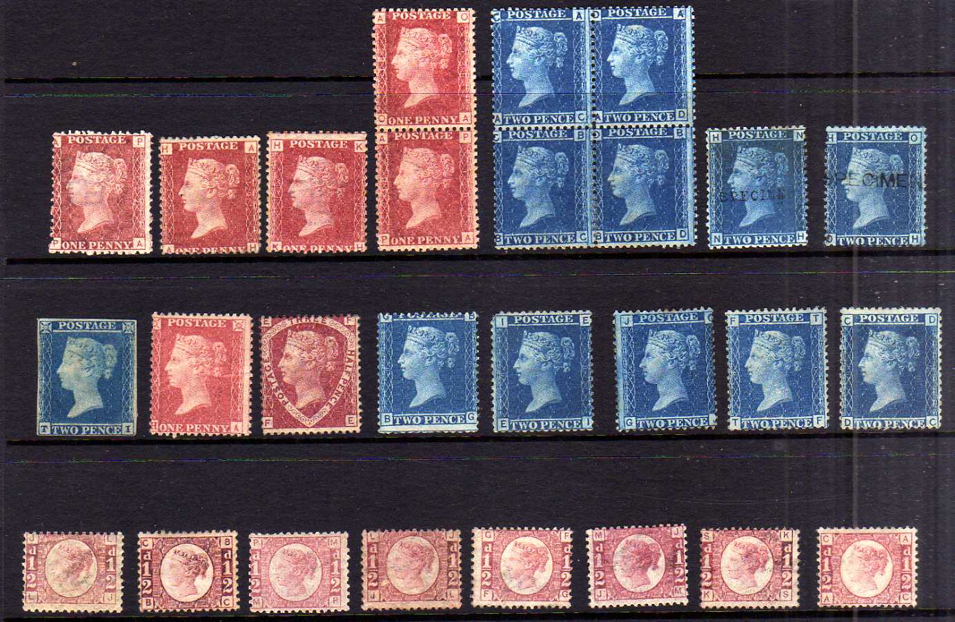 GB: 1841-79 LINE ENGRAVED UNUSED OR OG SELECTION FROM 1841 2d (DEFECTIVE), 1d PLATES (29), - Image 2 of 3