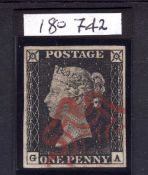 GB: 1840 1d BLACK PLATE 3 GA FINE USED,