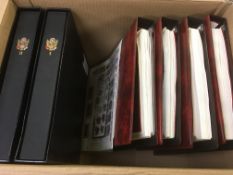 USA: BOX WITH MINT COLLECTION TO 1997 IN FOUR BINDERS,