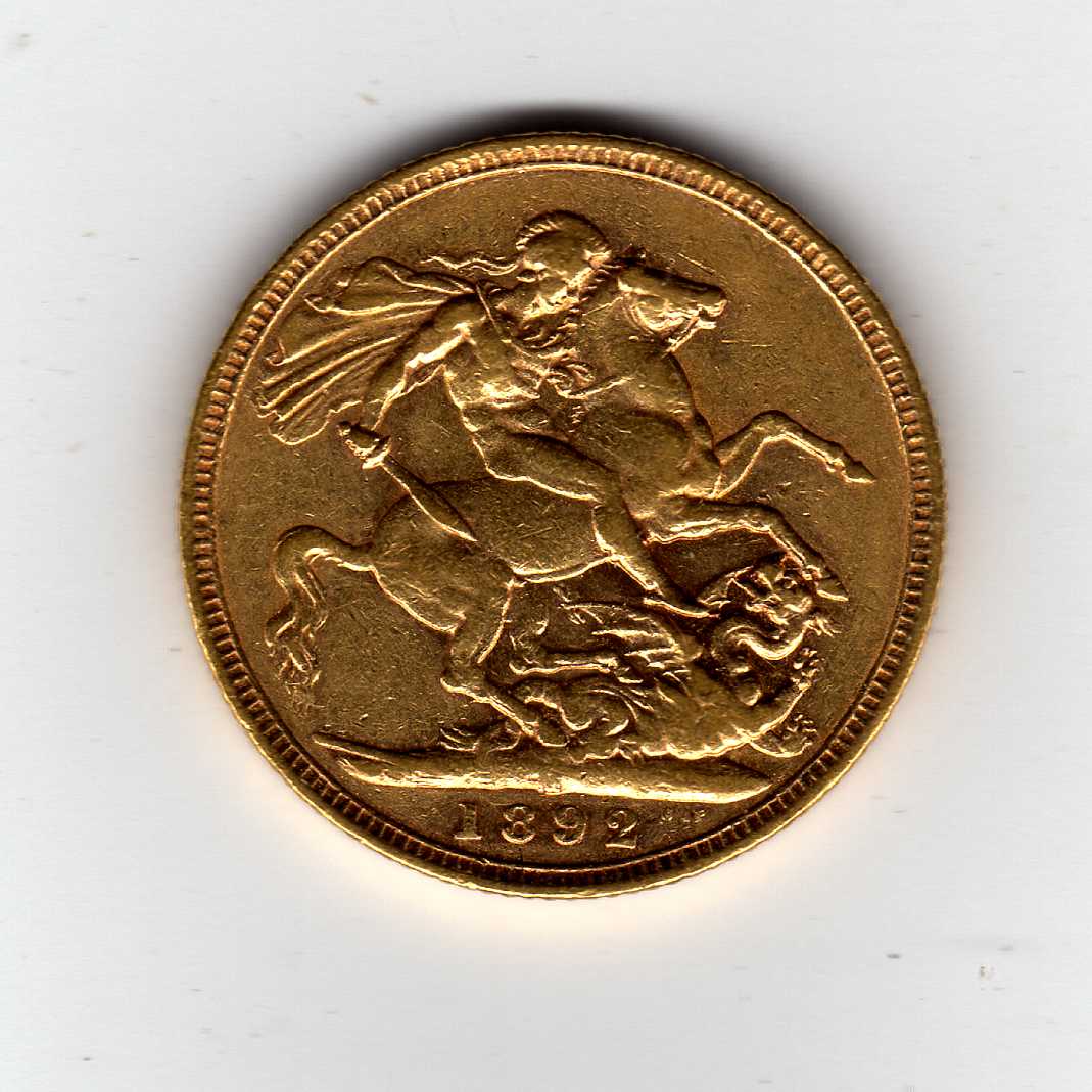 GOLD COINS: SOVEREIGN 1892 (M)