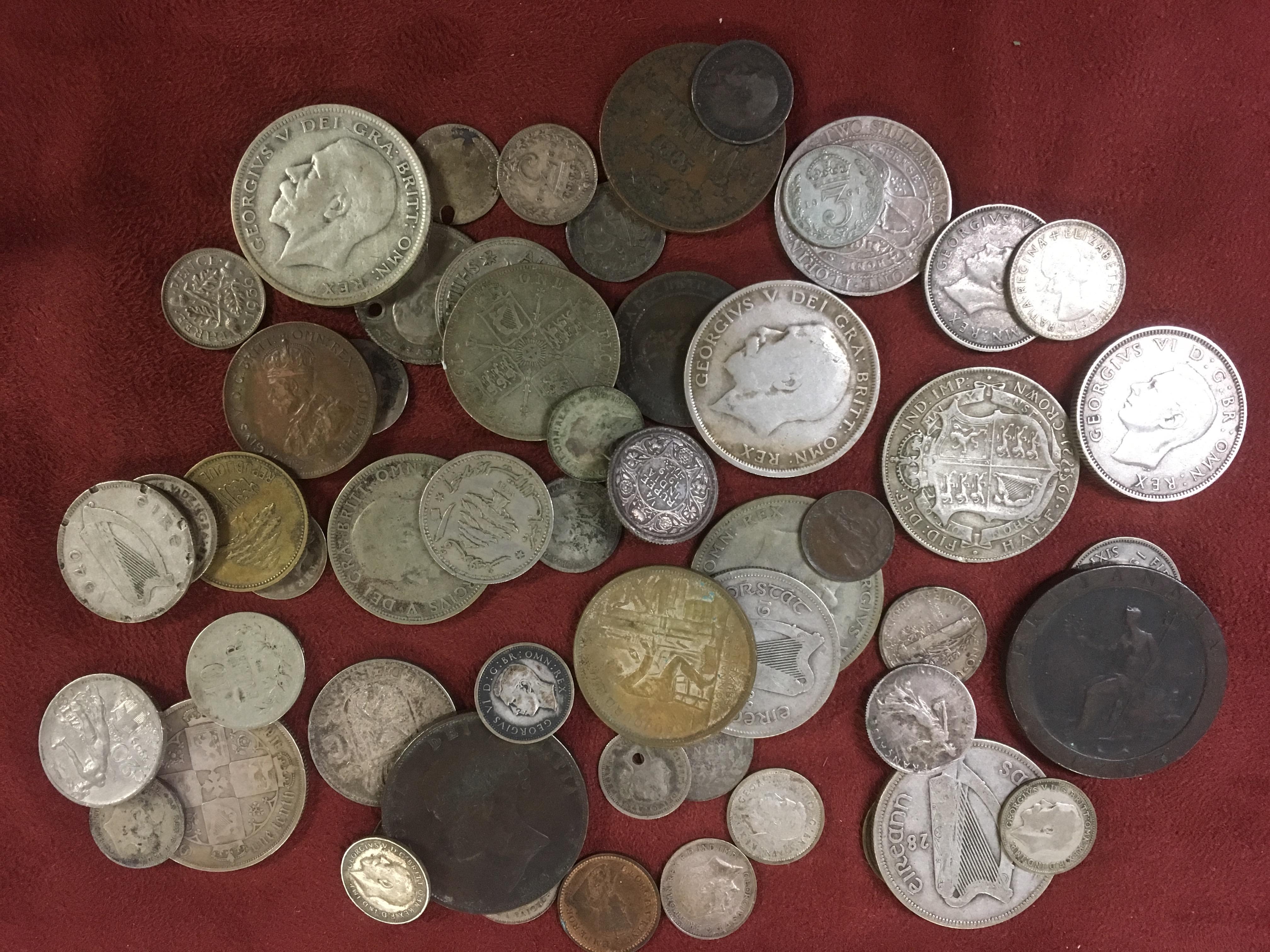 TUB OF MIXED MAINLY SILVER COINS, MAINLY GB, FEW OVERSEAS (APPROX. - Image 2 of 2