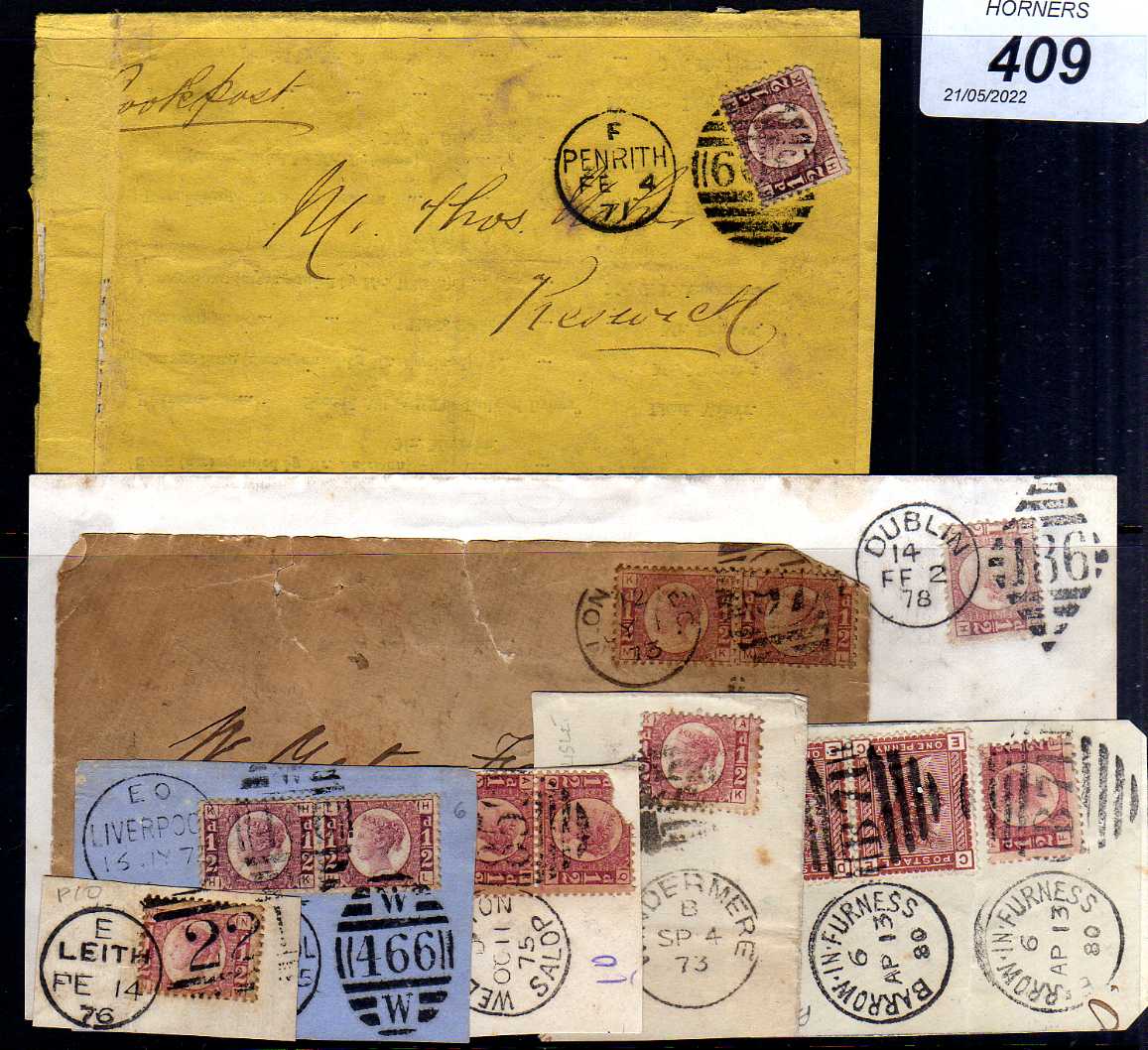 GB: 1870 ½d BANTAMS AND 1½d USED SELECTION INCLUDING ½d PLATE 9 (FAULTS), A FEW ON PIECES OR COVERS, - Image 2 of 6