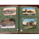 ALBUM OF MIXED POSTCARDS, MANY BURMA VIEWS, ETHNIC, ETC.