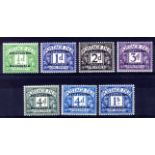 SOUTHERN RHODESIA: 1951 POSTAGE DUE SET, 4d GREY GREEN OG, OTHERS MNH.