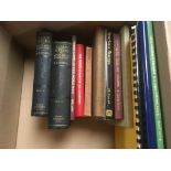 BOX OF BOOKS RELATING TO STAMP FORGERIES INCLUDING ALBUM WEEDS,