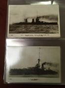 ALBUM OF SHIPPING AND NAVAL POSTCARDS (76)