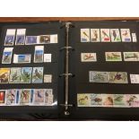 BINDER WITH EX DEALER'S STOCK BIRD THEMATICS, SETS AND SINGLES,