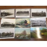 MIXED RAILWAY INTEREST POSTCARDS, TRAINS,