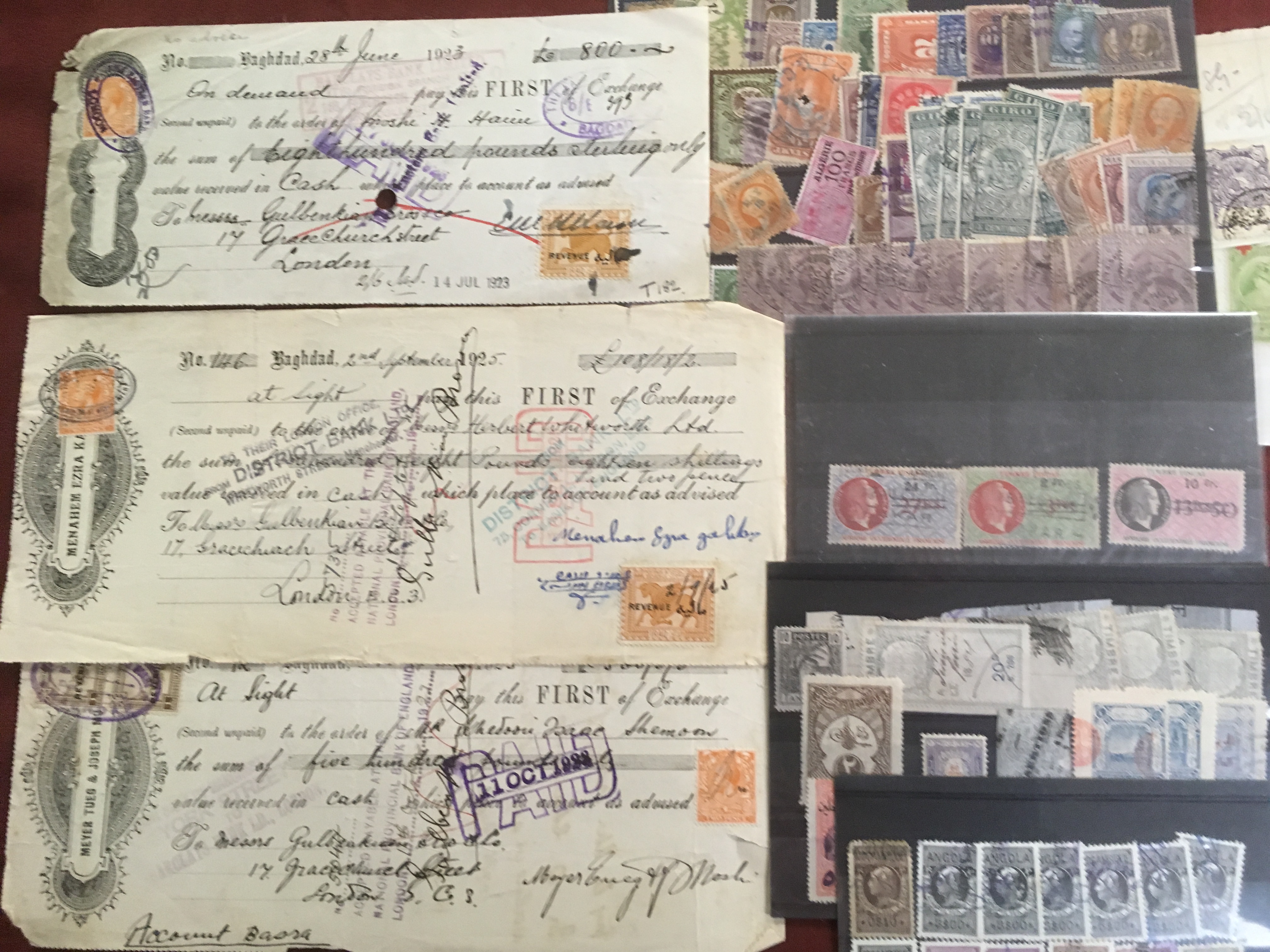 FILE BOX OF MIXED FOREIGN REVENUES, IRAQ, PERSIA, JAPAN, PHILIPPINES, MOROCCO WITH LOCALS, - Image 2 of 5