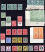 GB: 1902-13 EDWARDS UNUSED OR OG SELECTION,