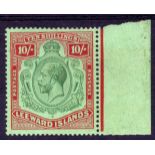 LEEWARD ISLANDS: 1921-32 10/- BROKEN CROWN AND SCROLL LARGE PART OG,