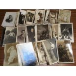 MIXED RP POSTCARDS SHOWING INDIVIDUAL AND FAMILY PORTRAITS (APPROX 195)