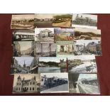 MIXED IRELAND POSTCARDS INCLUDING CARTIGUE RAILWAY BALLYBUNION, STRANORLAR STATION,