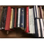 BOX OF PUBLICATIONS RELATING TO USA, ALSO OTHER WORKS ON PHILATELIC LITERATURE,