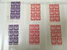 GB: STOCKBOOK WITH WILDING, PRE-DECIMAL MACHIN AND REGIONAL CYLINDER BLOCKS,