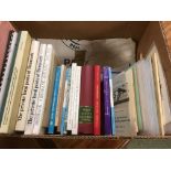 BOX WITH VARIOUS PUBLICATIONS RELATING TO SCANDINAVIA STAMPS,