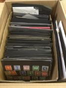 BOX WITH ALL REIGNS ON STOCKCARDS, MALTA, ADEN, GB OVERPRINTS, SOUTH AFRICA, KUWAIT, NEW ZEALAND,