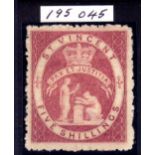 ST. VINCENT: 1880 5s ROSE RED UNUSED PART OG. WITH 2006 R.P.S.