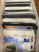 GB: PLASTIC TUB DEALER'S STOCK FIRST DAY COVERS, HIGH VALUES, OFFICIAL, SPECIAL CANCELS,