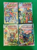 MARVEL COMICS GIANT SIZE AVENGERS NO. 1 - 4 FROM 1975.