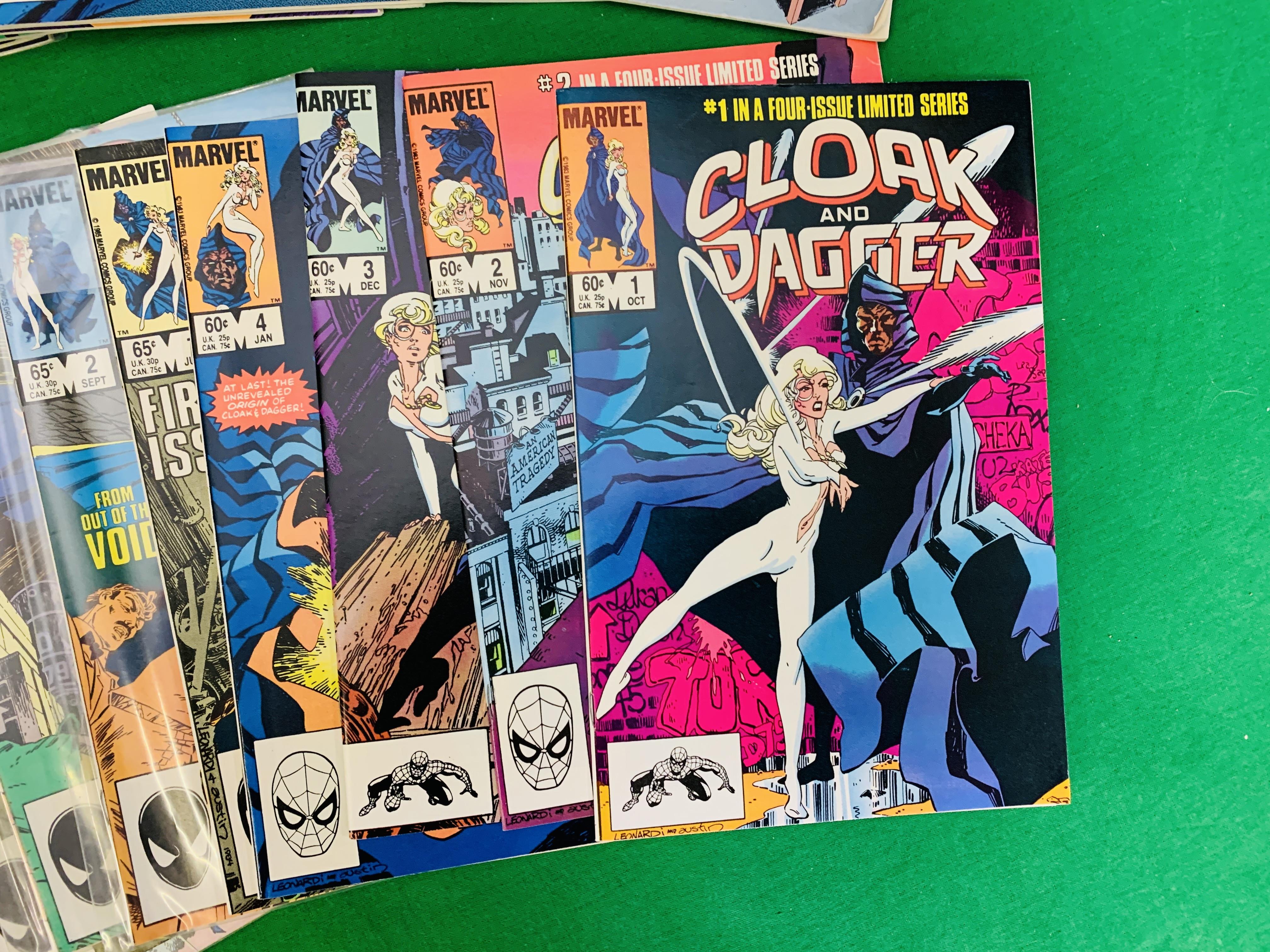 MARVEL COMICS CLOAK AND DAGGER NO. 1 - 4 FROM 1983, NO. 1 - 11 FROM 1985, NO. 1 - 19 FROM 1988. - Image 4 of 7