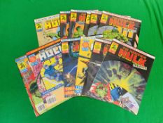 MARVEL COMICS UK HULK NO. 1 - 63 FROM 1979, ALL WITH RUSTY STAPLES.