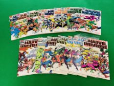 MARVEL COMICS THE OFFICIAL HANDBOOK OF THE MARVEL UNIVERSE DELUXE EDITION NO. 1 - 15 FROM 1986.