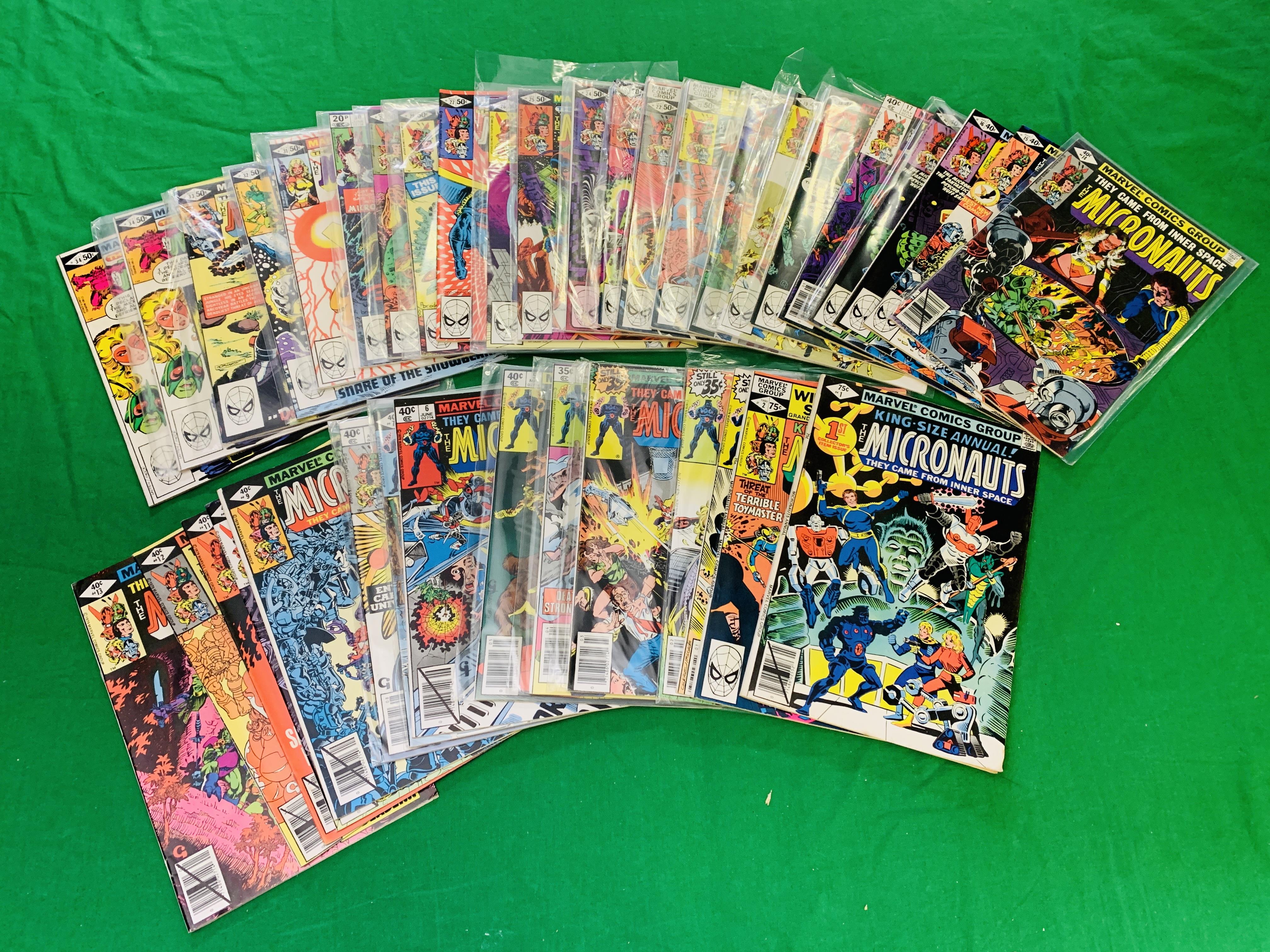 MARVEL COMICS THE MICRONAUTS NO. 1 - 59 FROM 1979. NO. 18 - 19, 21, 37, 53, 57 HAVE RUSTY STAPLES. - Image 15 of 27