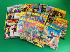A LARGE COLLECTION OF MARVEL ANNUALS, CHARACTERS INCLUDING SPIDERMAN, THE INCREDIBLE HULK,