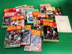 A QUANTITY OF FOOTBALL ANNUALS AND VARIOUS OTHER FOOTBALL RELATED BOOK, MAGAZINES,