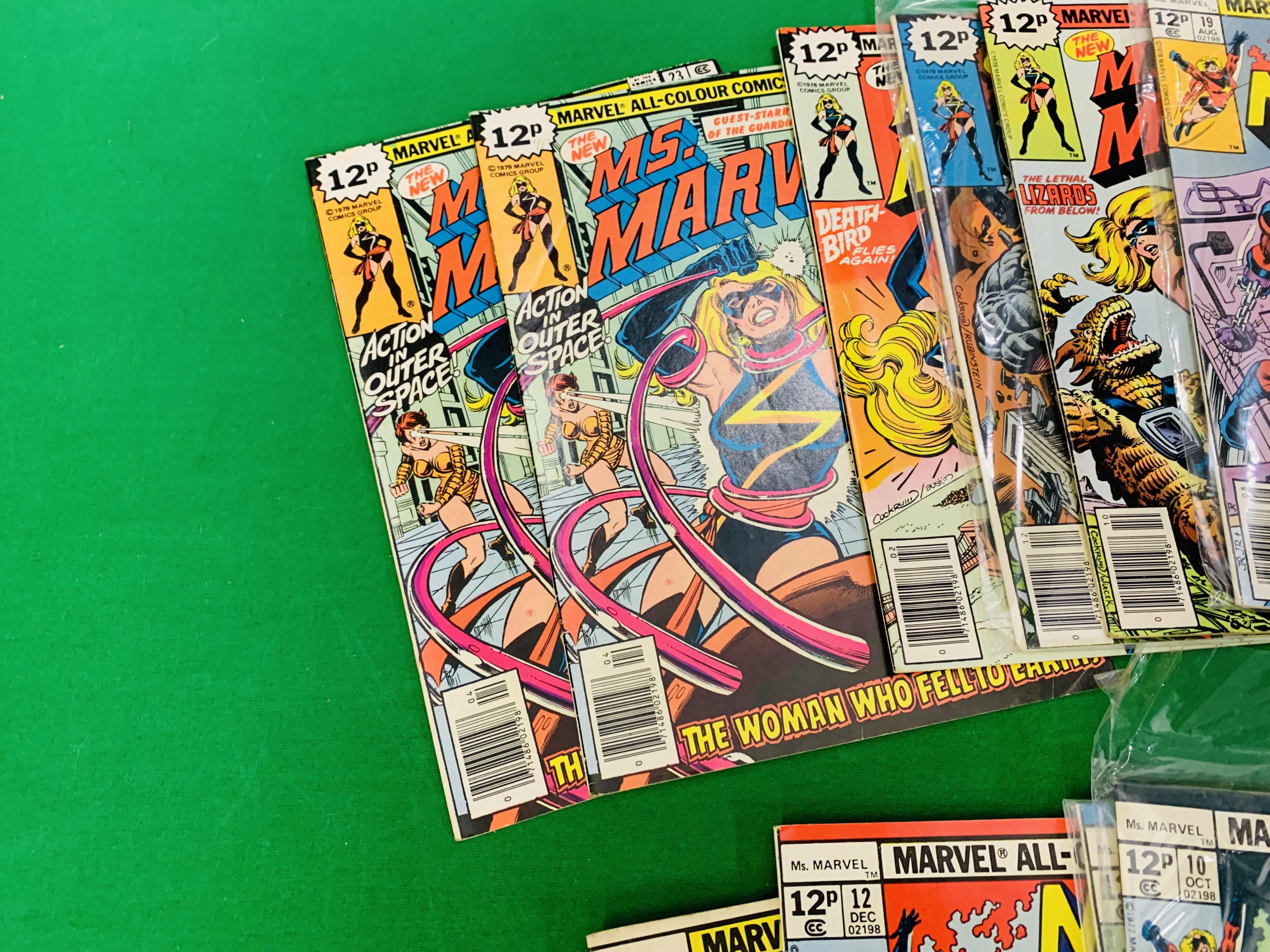 MARVEL COMICS MS MARVEL NO. 1 - 23 FROM 1977, NO. 16. FIRST CAMEO OF MYSTIQUE, NO. 18. - Bild 7 aus 7