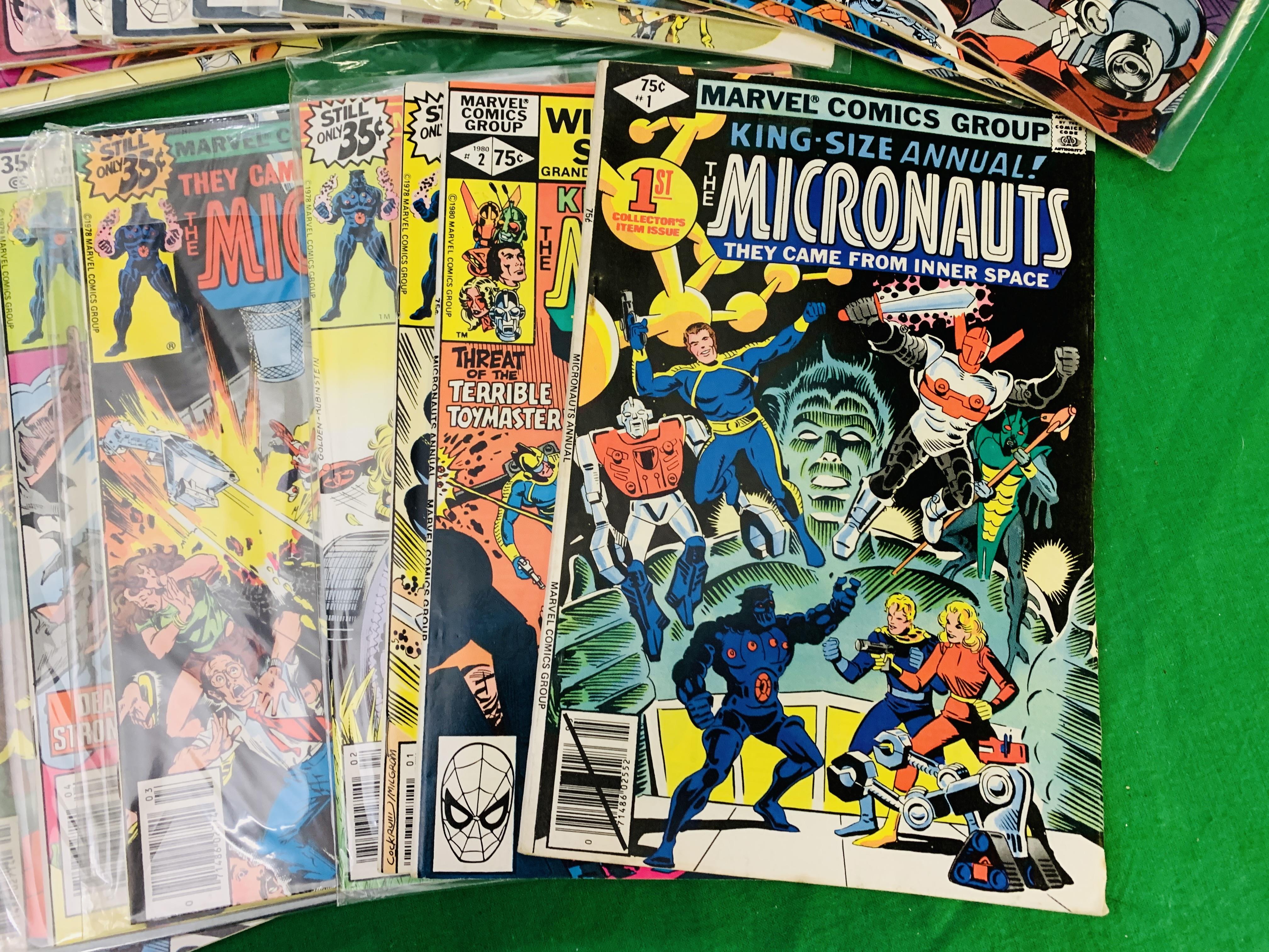 MARVEL COMICS THE MICRONAUTS NO. 1 - 59 FROM 1979. NO. 18 - 19, 21, 37, 53, 57 HAVE RUSTY STAPLES. - Image 16 of 27