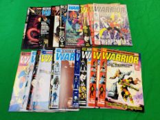 MARVEL UK COMICS WARRIOR NO. 1 - 26, MISSING ISSUE NO. 4, FROM 1982.