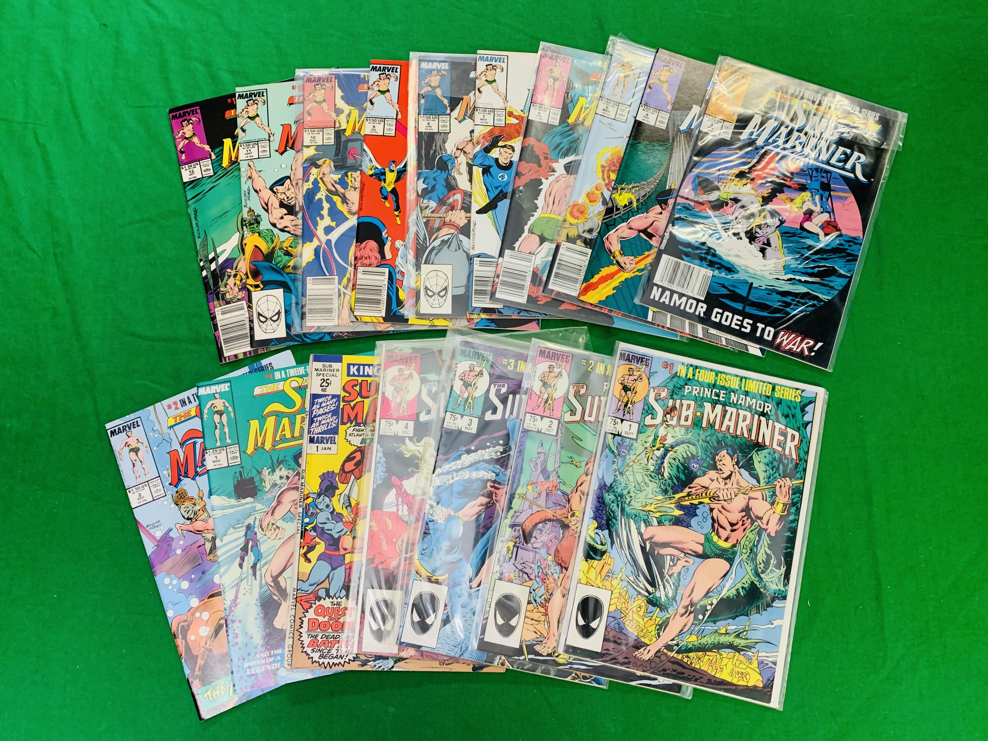 MARVEL COMICS THE SUBMARINER LIMITED SERIES NO. 1 - 4 FROM 1984. NO. 1 - 12 FROM 1988, NO.