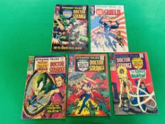 MARVEL COMICS STRANGE TALES NO. 152 - 153, 158, 163, 167 FROM 1967. NO.