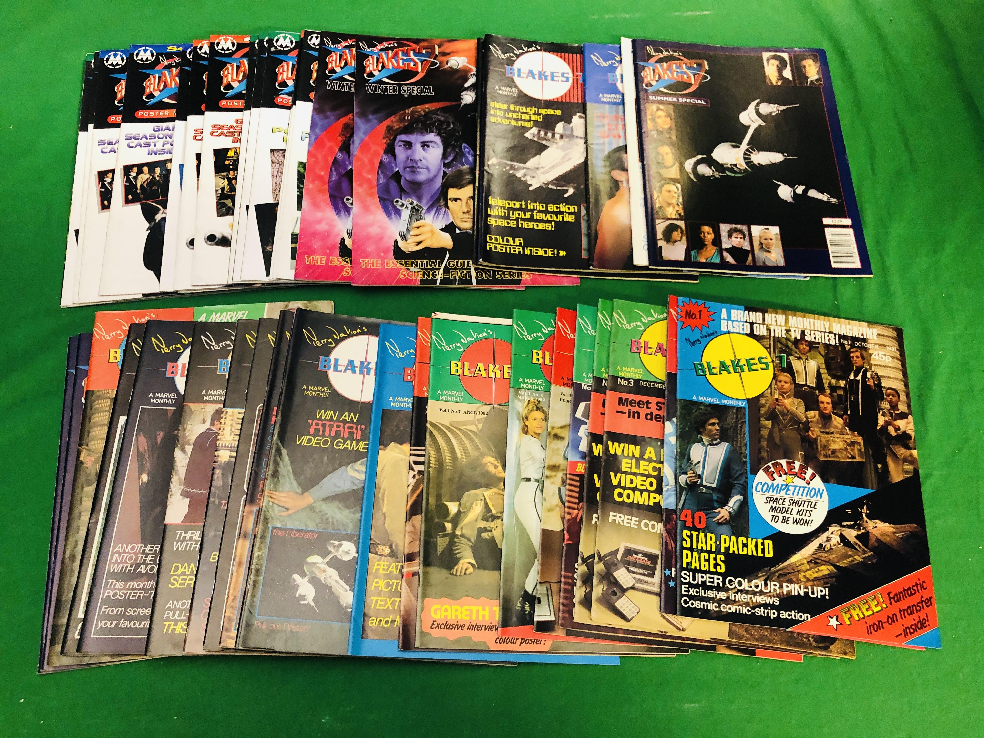 A COLLECTION GO MARVEL MONTHLY MAGAZINES BLAKES 7 NO.1 - 16, 18 - 22 ALSO BLAKES 7 SPECIALS 1981.