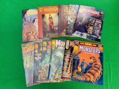 A COLLECTION OF HORROR RELATED COMICS & MAGAZINES TO INCLUDE WEIRD TALES OF THE MACABRE, PSYCHO,