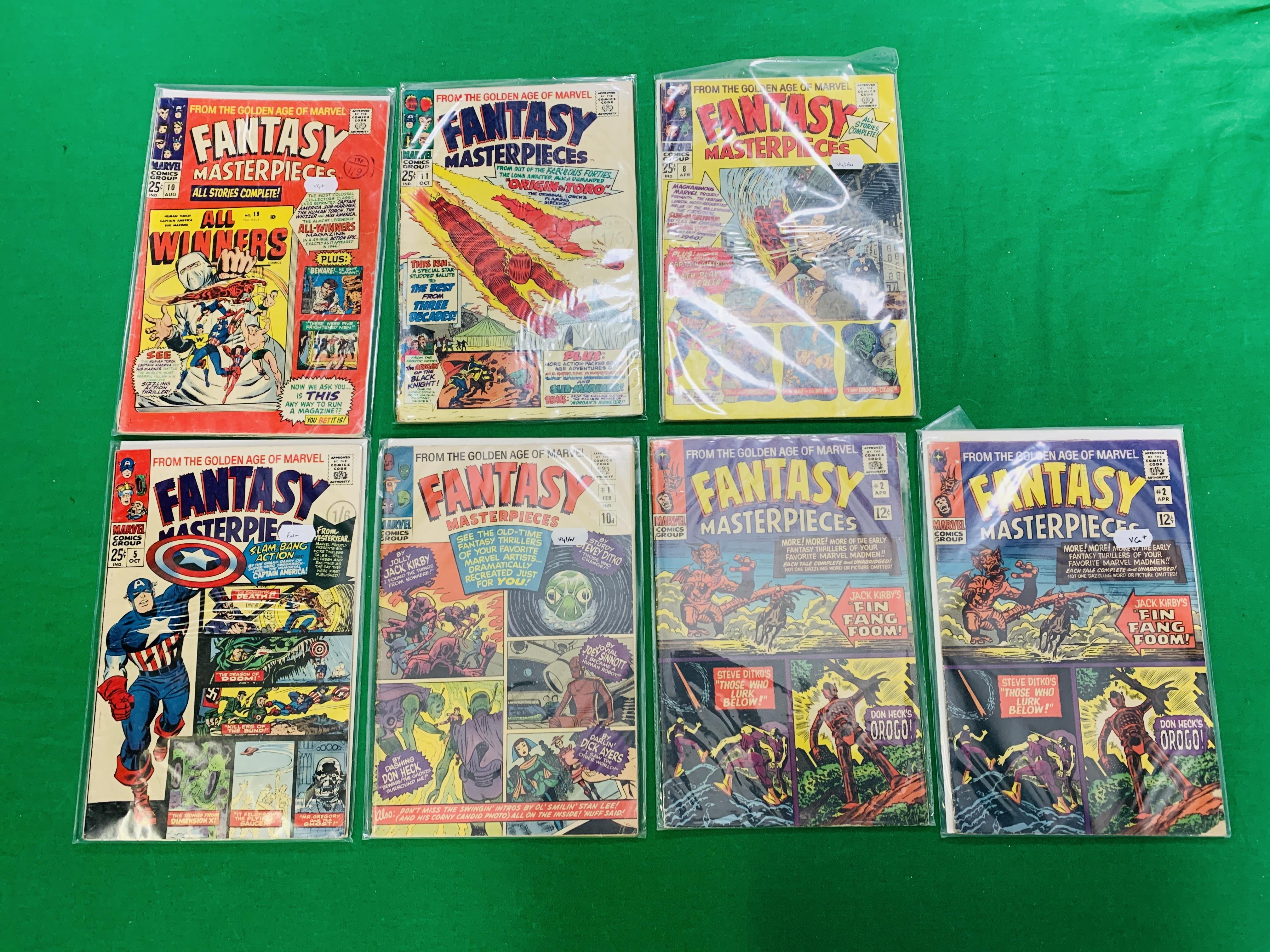 MARVEL COMICS FANTASY MASTERPIECES NO. 1, 2, 2, 5, 8, 10, 11, FROM 1966.