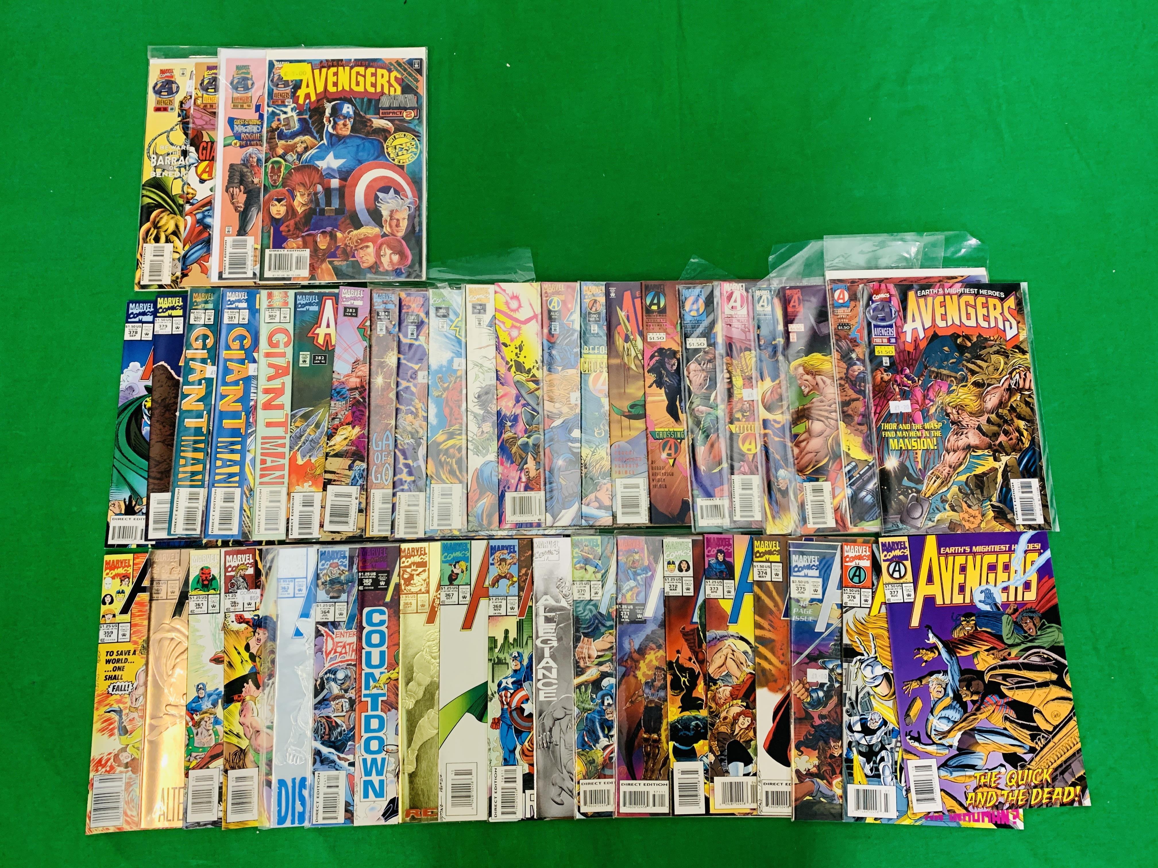 MARVEL COMICS THE AVENGERS NO. 300 - 402, MISSING ISSUES 325, 329 AND 334. - Image 10 of 16