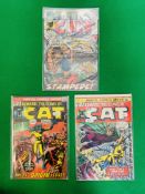 MARVEL COMICS THE CAT NO. 1 , 2, 4, FROM 1972, FIRST APPEARANCE OF THE CAT.