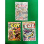 MARVEL COMICS THE CAT NO. 1 , 2, 4, FROM 1972, FIRST APPEARANCE OF THE CAT.