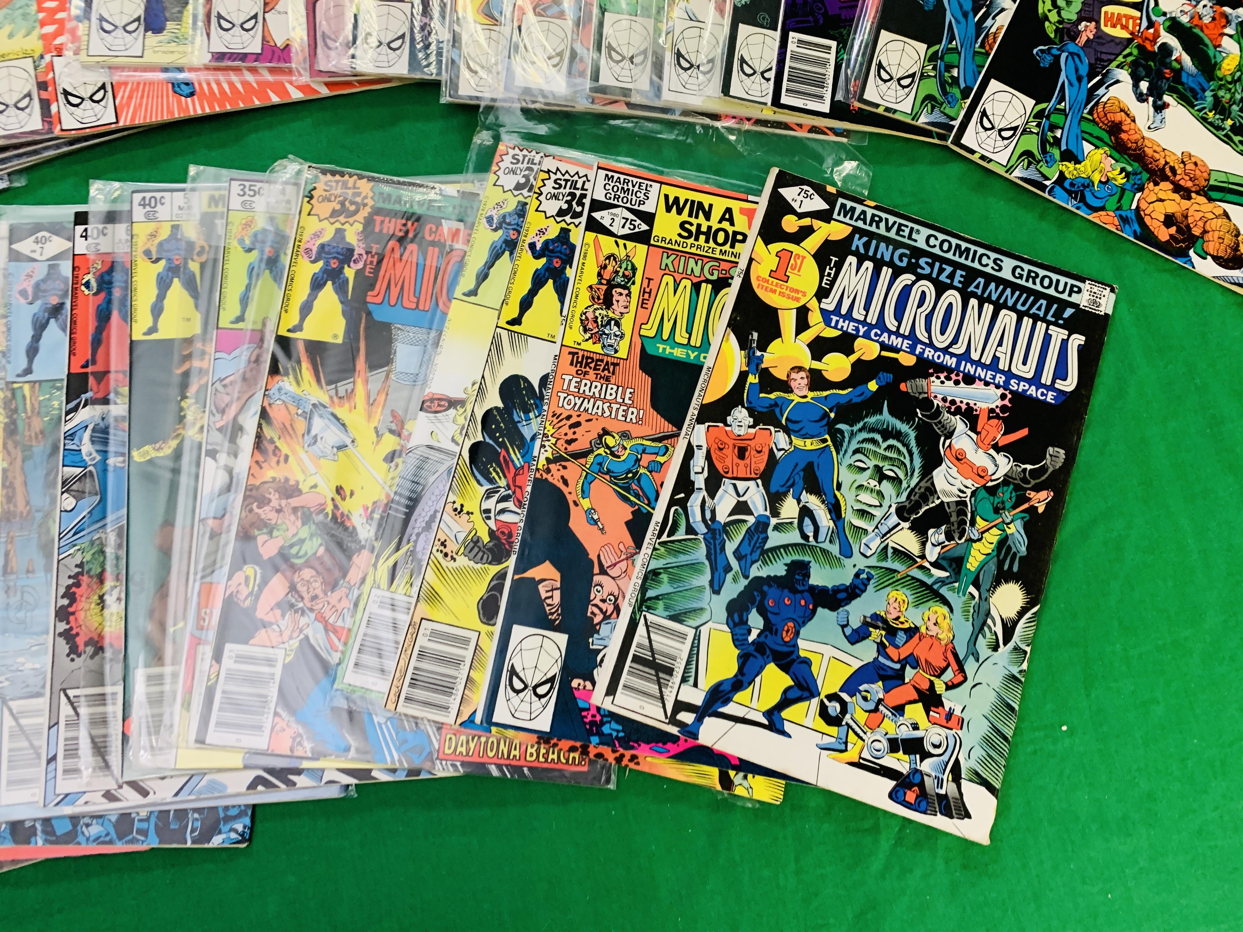 MARVEL COMICS THE MICRONAUTS NO. 1 - 59 FROM 1979. NO. 18 - 19, 21, 37, 53, 57 HAVE RUSTY STAPLES. - Image 2 of 27