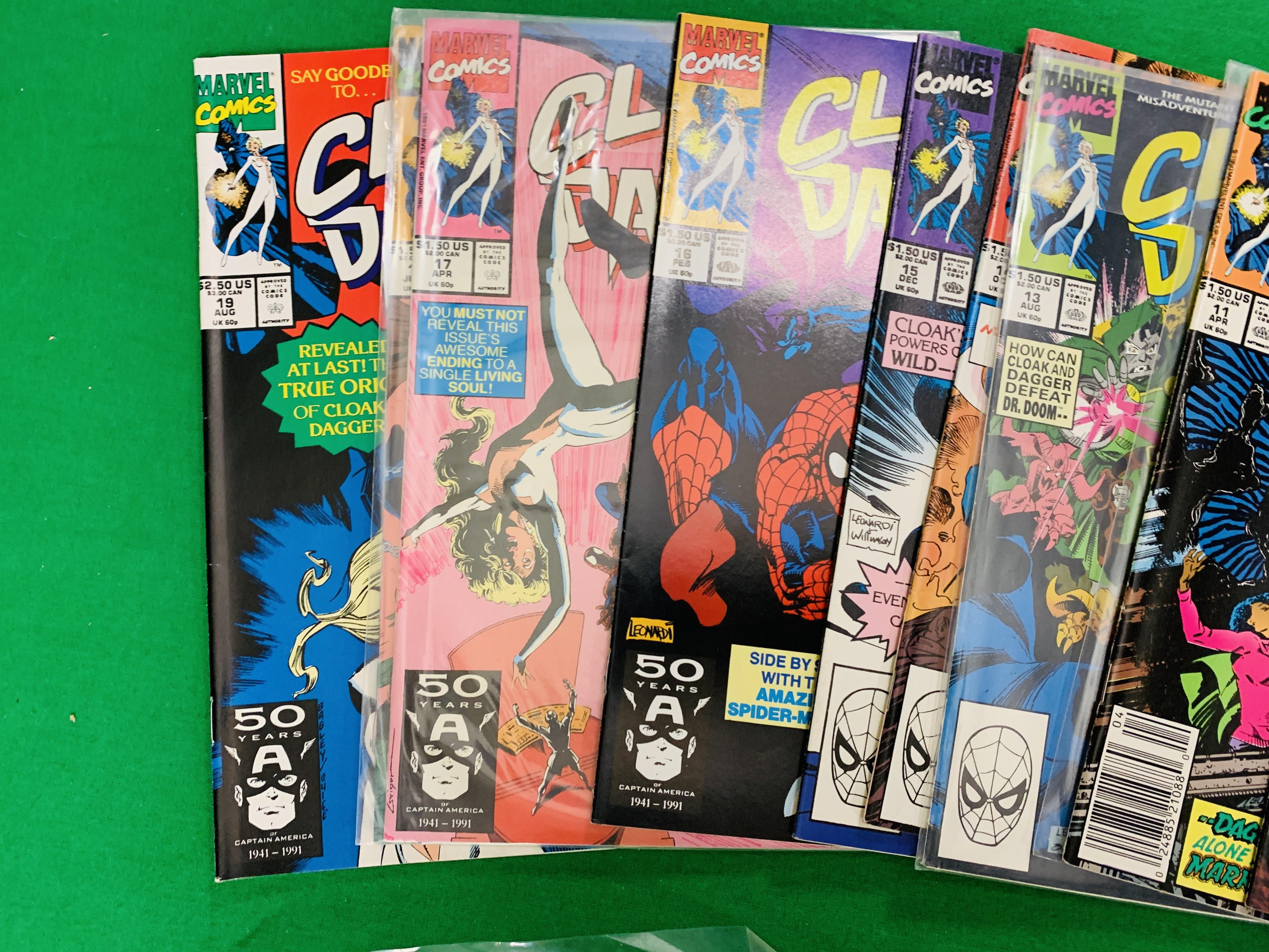 MARVEL COMICS CLOAK AND DAGGER NO. 1 - 4 FROM 1983, NO. 1 - 11 FROM 1985, NO. 1 - 19 FROM 1988. - Image 5 of 7