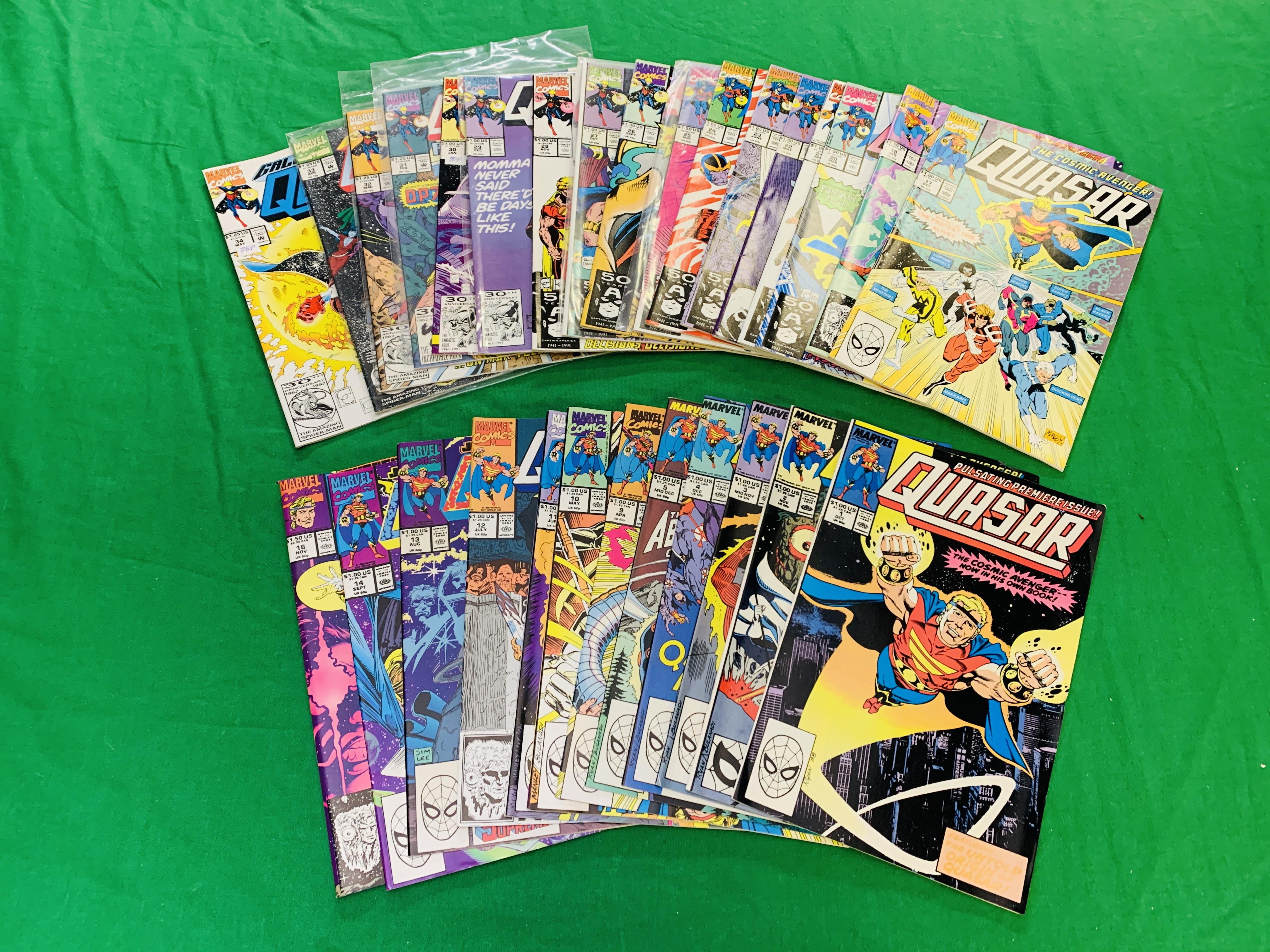 MARVEL COMICS QUASAR NO. 1 - 60 FROM 1989. MISSING NO. 6 - 8, 15. NO.