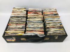 CASE CONTAINING LARGE QUANTITY OF MAINLY 80'S 45RPM RECORDS TO INCLUDE FOREIGNER, ABBA, WAM,