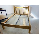 SOLID BEECHWOOD DOUBLE BEDSTEAD