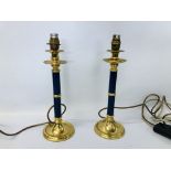 PAIR OF BLUE TABLE LAMPS